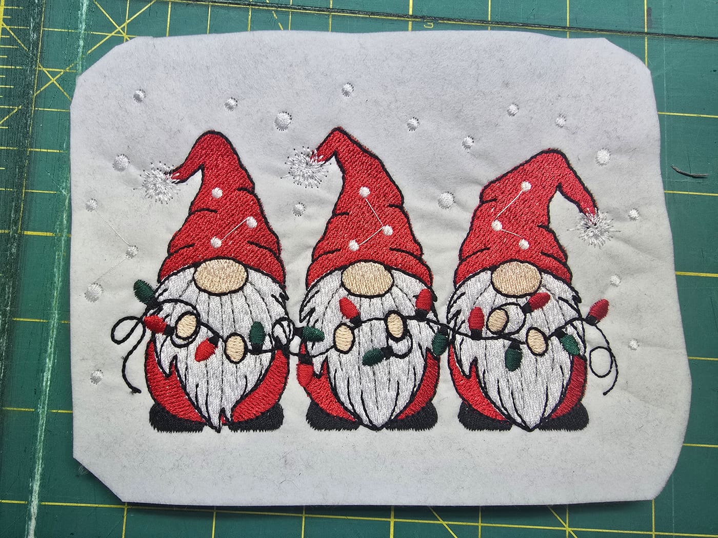 Holiday gnomes — creative embroidery